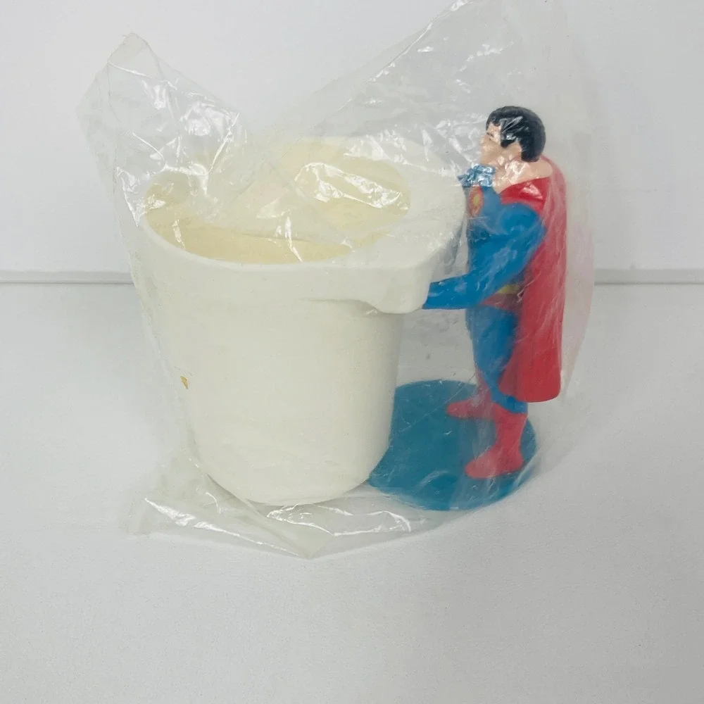 DC Comics Superman Toothbrush Holder Blue Red White Vintage Superhero Unopened